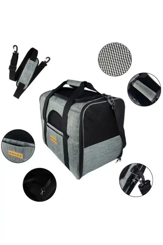 Gray Large Size Cat Dog Carrying Bag - 8
