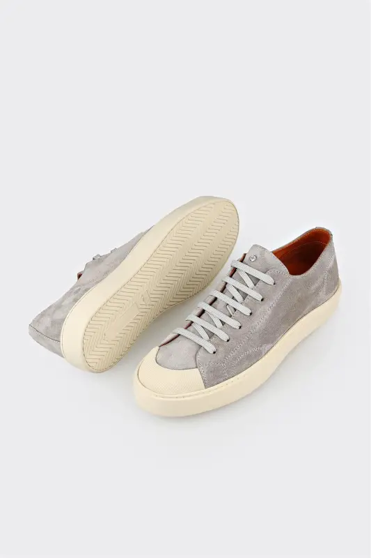 Gray Leather Men's Sneaker - 3
