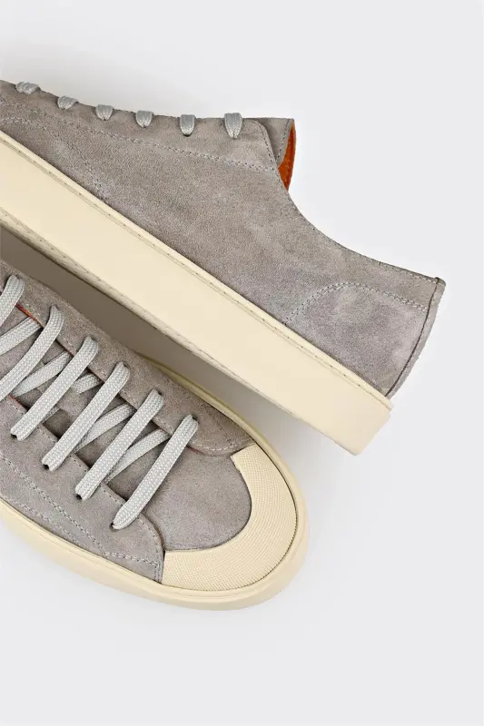 Gray Leather Men's Sneaker - 5