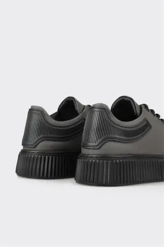 Gray Leather Men's Sneakers - 5