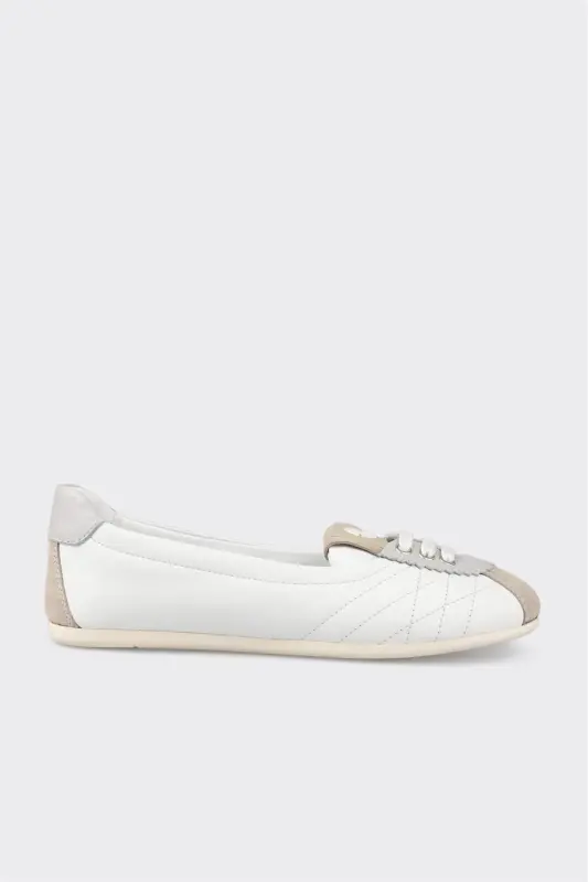 Gray Leather Women's Sneaker - Gray - 1