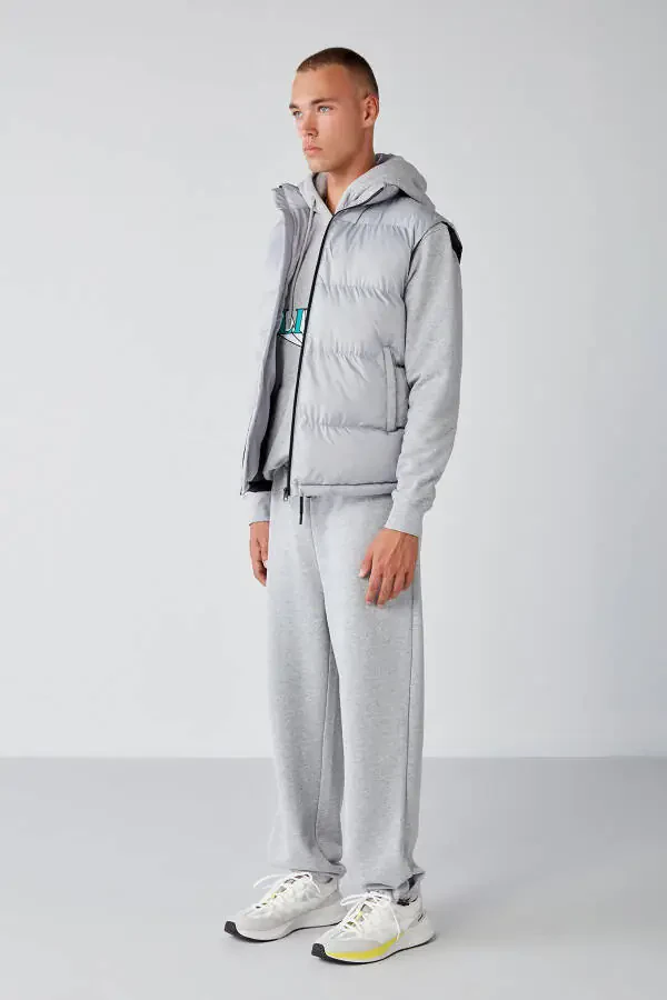 Gray Melange Men's Sweatpants - 3