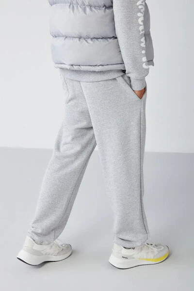 Gray Melange Men's Sweatpants - 6