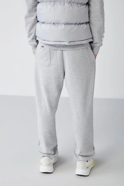 Gray Melange Men's Sweatpants - 7