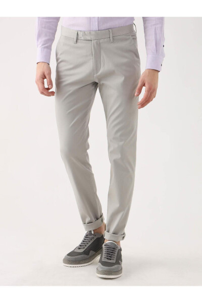 Gray Men's Plain Casual Trousers - 95289 - 13