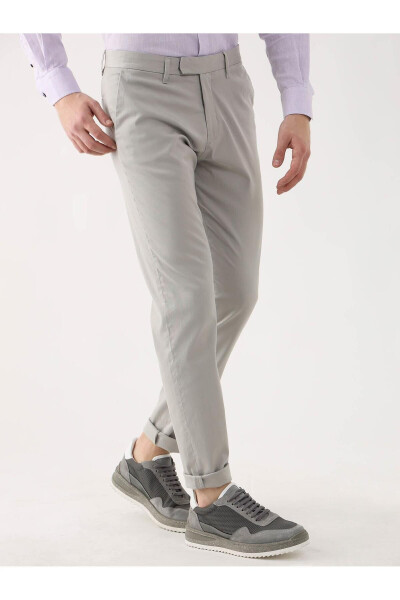 Gray Men's Plain Casual Trousers - 95289 - 14