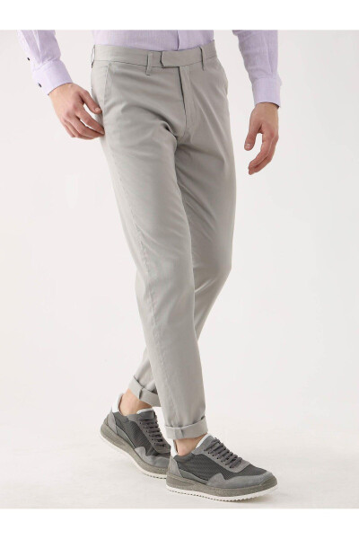 Gray Men's Plain Casual Trousers - 95289 - 8