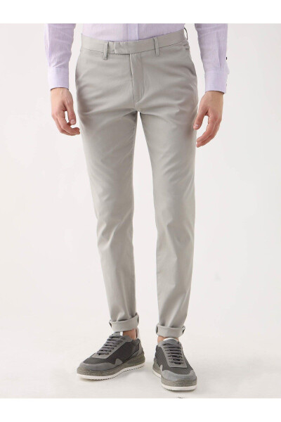 Gray Men's Plain Casual Trousers - 95289 - 9