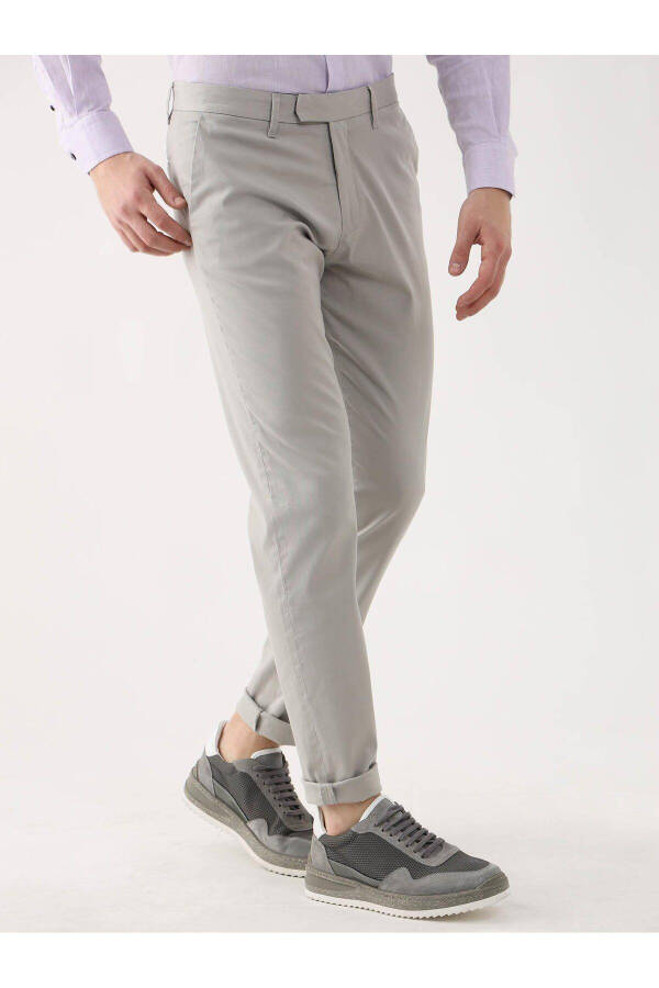 Gray Men's Plain Casual Trousers - 95289 - 3