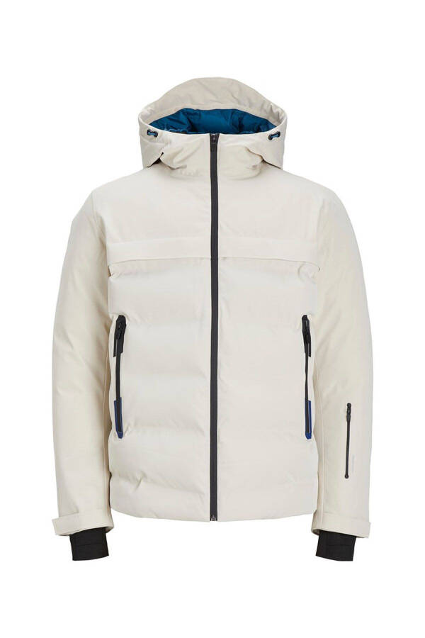 Gray men's puffer jacket - 1