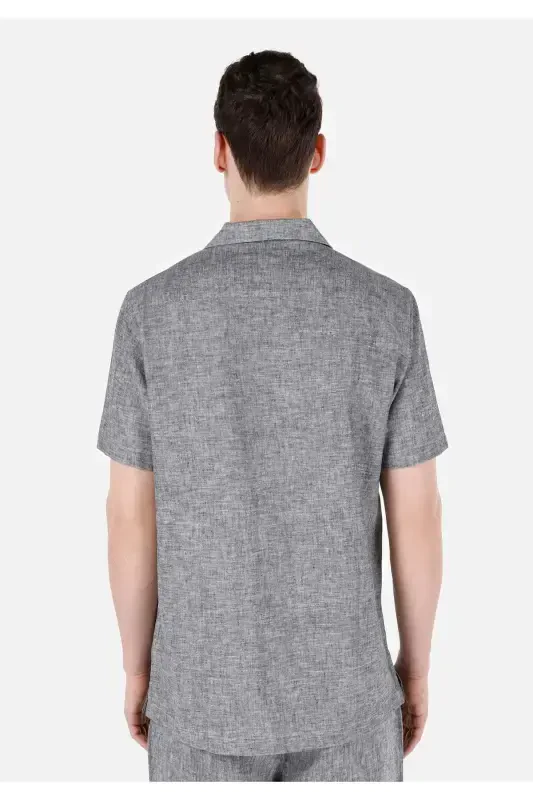 Gray Men's Shirt Short Sleeve - 2