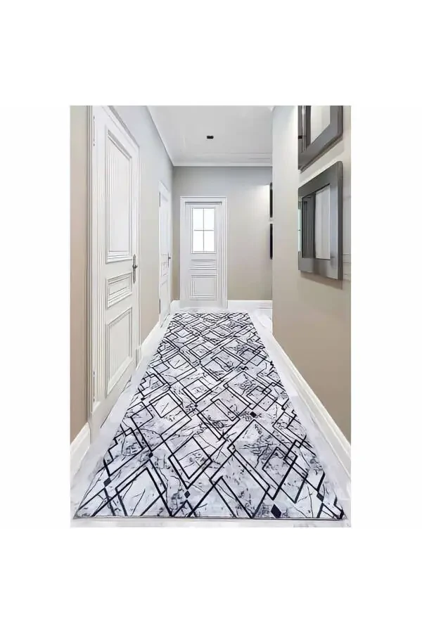 Gray Modern Soft Washable Non-slip Base Four Seasons Hallway Bathroom Balcony Youth Room Cut Runner - 1