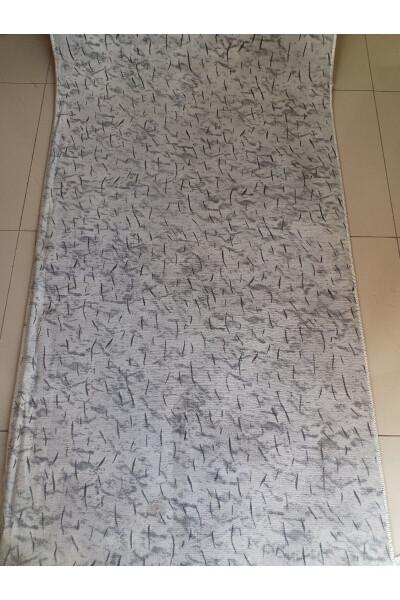 Gray New Generation Washable Non-Slip Base All Season Living Room, Bathroom, Balcony, Youth Room Cut Runner 