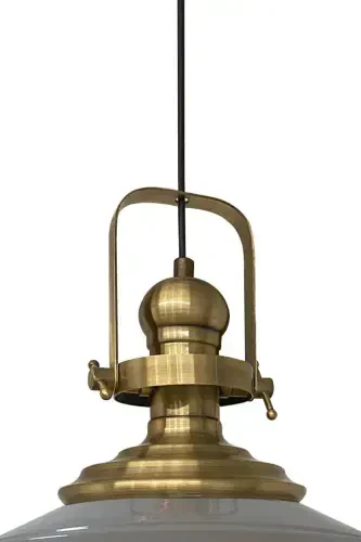 Gray Noble Single Chandelier Aged Shade Retro Pendant Lamp Restaurant Cafe Living Room Chandeliers-Gray - 3