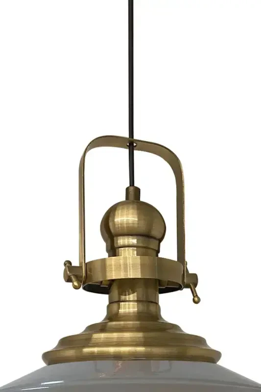 Gray Noble Single Chandelier Aged Shade Retro Pendant Lamp Restaurant Cafe Living Room Chandeliers-Gray - 3