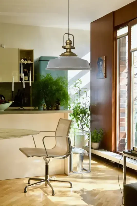 Gray Noble Single Chandelier Aged Shade Retro Pendant Lamp Restaurant Cafe Living Room Chandeliers-Gray - 6