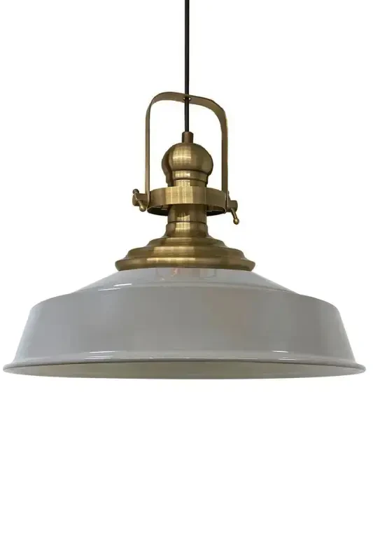 Gray Noble Single Chandelier Aged Shade Retro Pendant Lamp Restaurant Cafe Living Room Chandeliers-Gray - 7