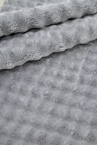 Gray Oval Plush Embossed Non-Slip Base Dot Washable Living Room Hallway Kitchen Children's Room-Light Gray - 3