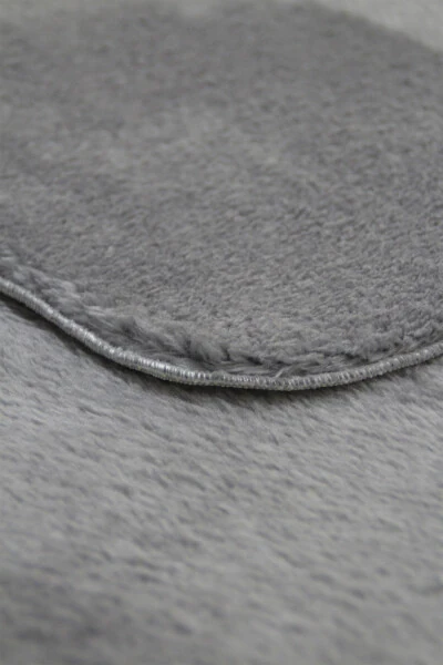 Gray Oval Post Plush Soft Washable Non-Slip Dot Base Antibacterial Living Room Corridor Kids Rug - 15