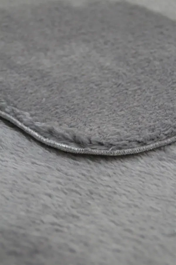 Gray Oval Post Plush Soft Washable Non-Slip Dot Base Antibacterial Living Room Corridor Kids Rug - 15