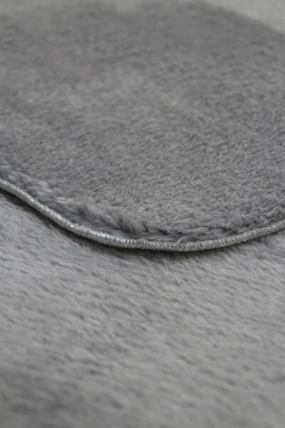 Gray Oval Post Plush Soft Washable Non-Slip Dot Base Antibacterial Living Room Corridor Kids Rug - 9