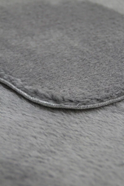 Gray Oval Post Plush Soft Washable Non-Slip Dot Base Antibacterial Living Room Corridor Kids Rug - 3