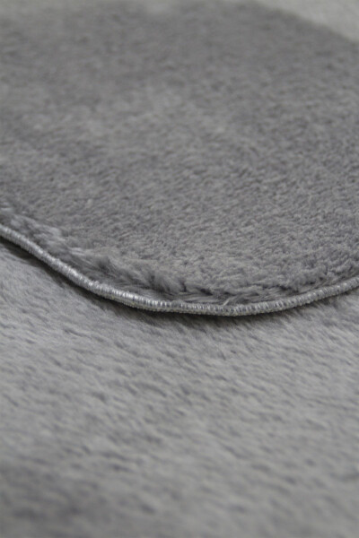 Gray Oval Post Plush Soft Washable Non-Slip Dot Base Antibacterial Living Room Corridor Kids Rug - 9