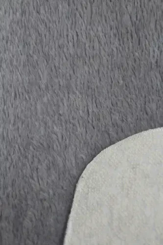 Gray Oval Postal Carpet Plush Soft Non-Slip Dot Base Antibacterial-Gray - 6