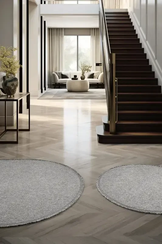 Gray Oval Woven Carpet Living Room Bedroom Hallway Runner Rug GRAY OVAL-Gray 10 - 3