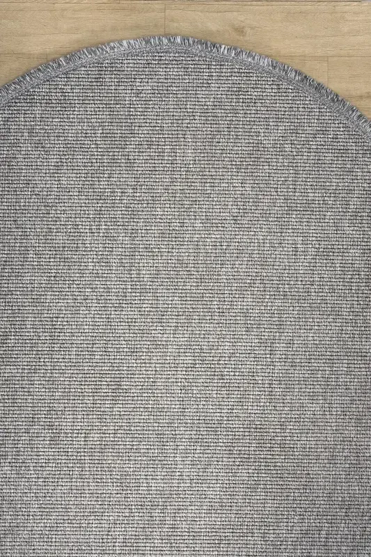 Gray Oval Woven Carpet Living Room Bedroom Hallway Runner Rug GRAY OVAL-Gray 10 - 8