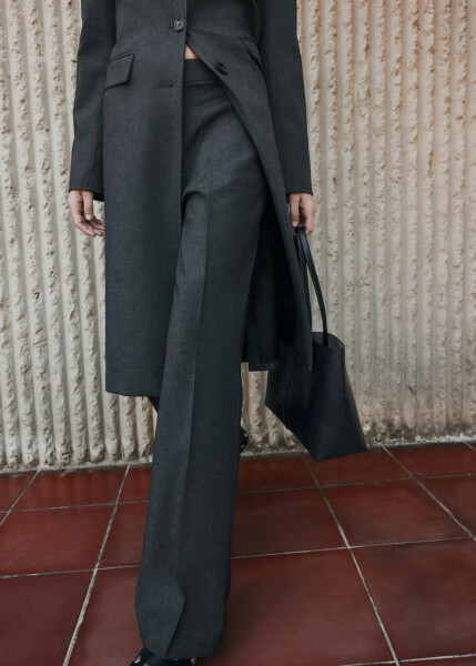 Gray pinstripe suit pants - 2