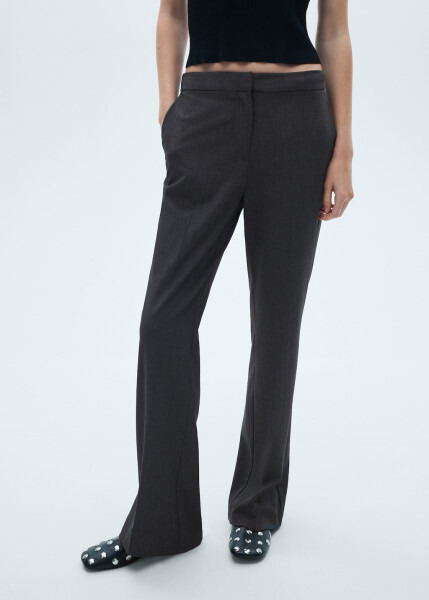 Gray pinstripe suit pants - 6