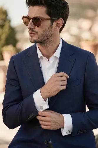 Gray Plain Round Cufflinks - 3