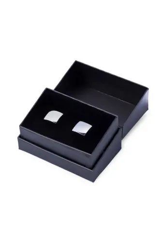 Gray Plain Square Cufflinks - 2
