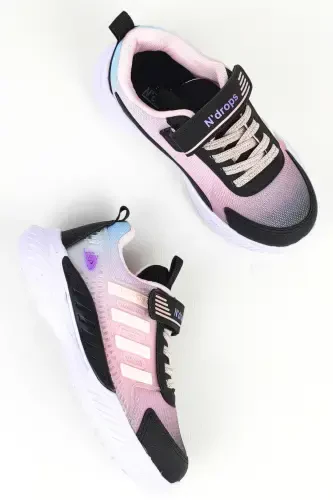 Gray Powder - Girl Child Anatomical Insole Pink Daily Sports Shoe - dark smoke pink - 3