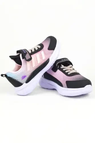 Gray Powder - Girl Child Anatomical Insole Pink Daily Sports Shoe - dark smoke pink - 4