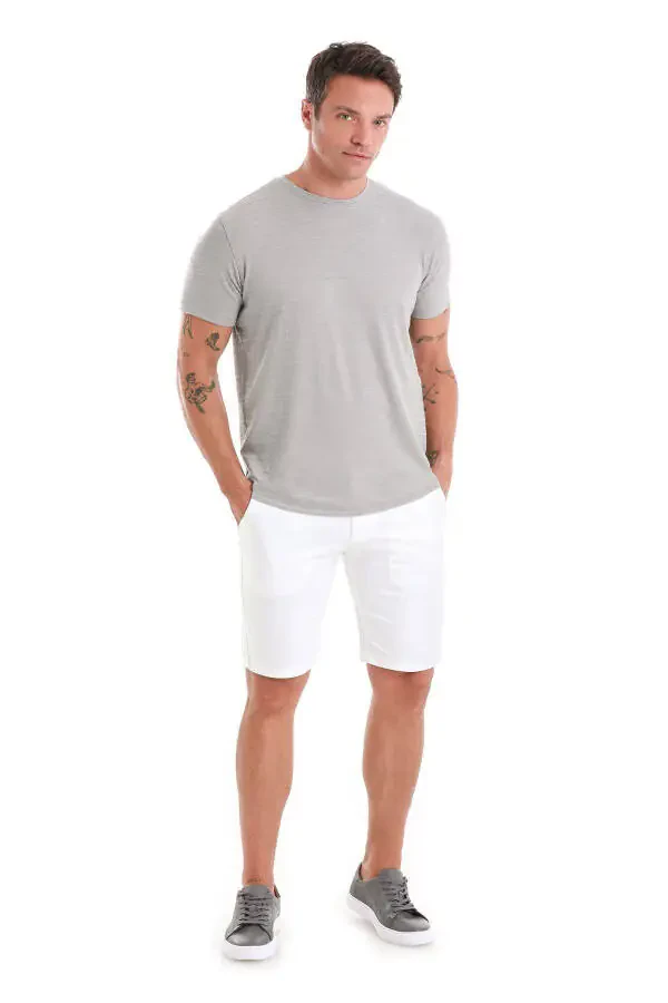 Gray Regular Fit Plain Crew Neck T-shirt-Gray - 2