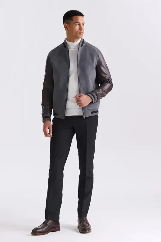 Gray Regular Fit Shirt Collar Buttoned Jacket - 2