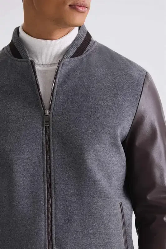 Gray Regular Fit Shirt Collar Buttoned Jacket - 3