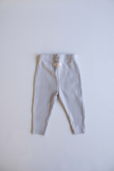 Gray Ribbed Baby Leggings - 6