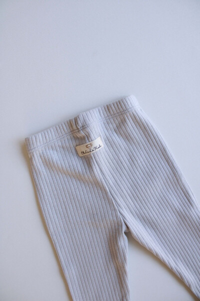 Gray Ribbed Baby Leggings - 8