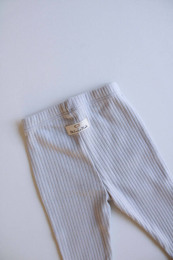 Gray Ribbed Baby Leggings - 4