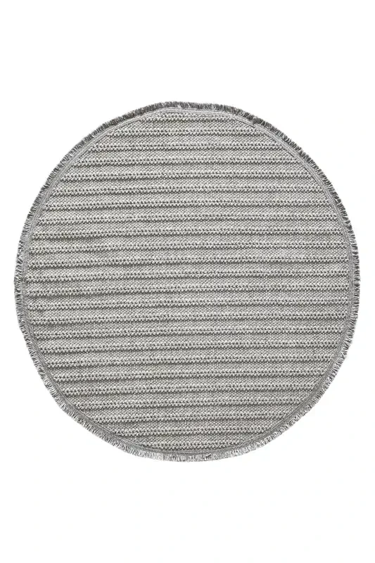Gray Round Soft Touch Carpet Rug Living Room Kitchen Hallway Runner Woven Machine Carpet 0011 FLAT-Gray 2 - 5