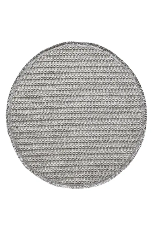 Gray Round Soft Touch Carpet Rug Living Room Kitchen Hallway Runner Woven Machine Carpet 0011 FLAT-Gray 2 - 5