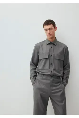 Gray Shirt Regular Fit / Normal Cut 0211279-8002 - 1