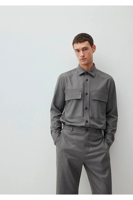 Gray Shirt Regular Fit / Normal Cut 0211279-8002 - 1