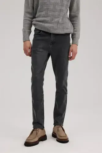 Gray Slim Fit 5 Pocket Jeans - JAKAMEN (1)
