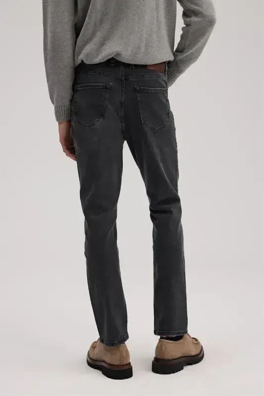 Gray Slim Fit 5 Pocket Jeans - 4