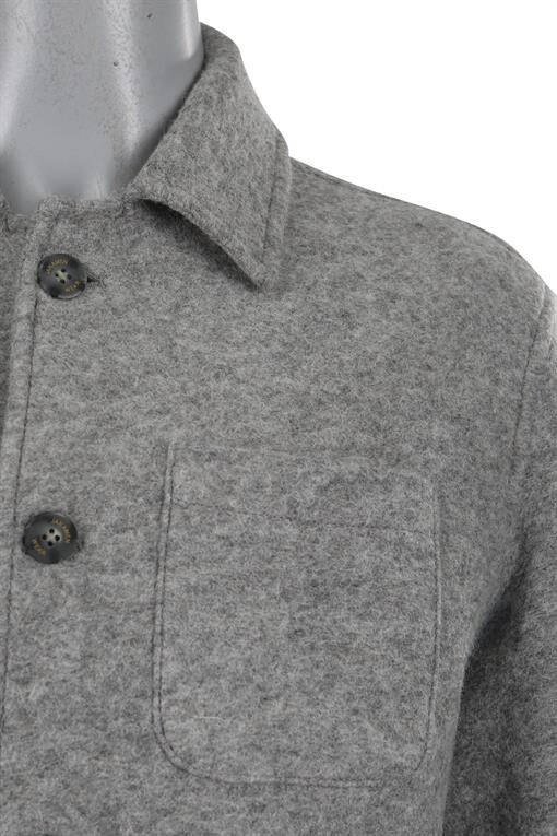 Gray Slim Fit Berberi Collar Wool Cashmere Coat - 14