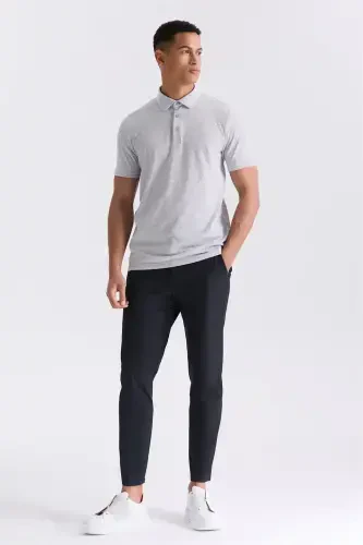 Gray Slim Fit Polo Neck T-Shirt - Modazone (1)